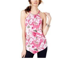 INC International Concepts Printed V Hem Top NWT
